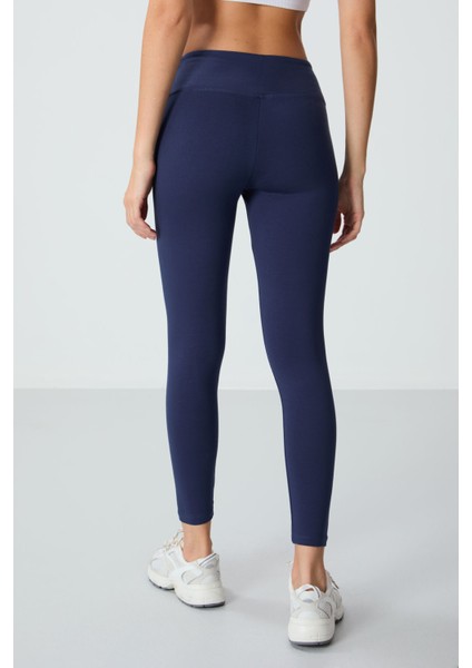 İndigo Yüksek Bel Termal Slim Fit Dar Paça Kadın Tayt - 94577