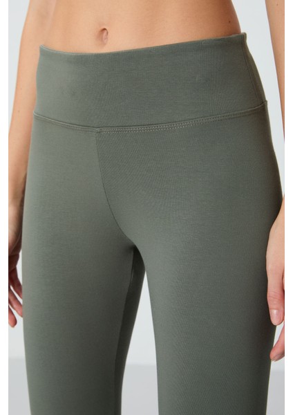 Çağla Yüksek Bel Termal Slim Fit Dar Paça Kadın Tayt - 94577