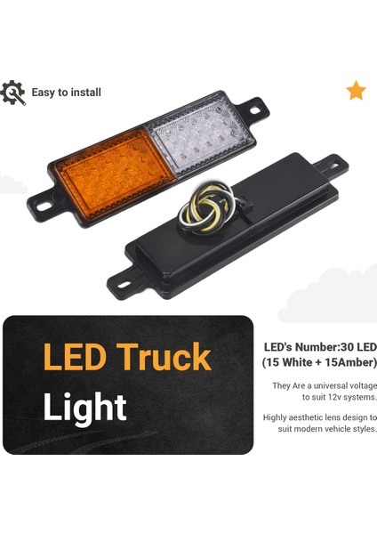 2pcs 12V 30 LED Araba Kamyonu Boğa Çubuğu Işık Bullbar Ön Tampon Işık Ön Gösterge Lambası Sinyal Ampul Römork (Yurt Dışından) modelleri