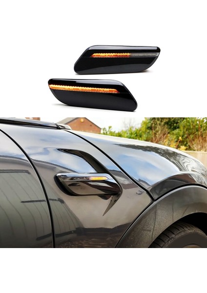 Araba Dinamik Şeffaf Lens LED Yan Işaretçi Mini Cooper F55 F56 F57 2014- Turn Sinyal Lambası 63137298347,63137298348 (Yurt Dışından) fiyatları