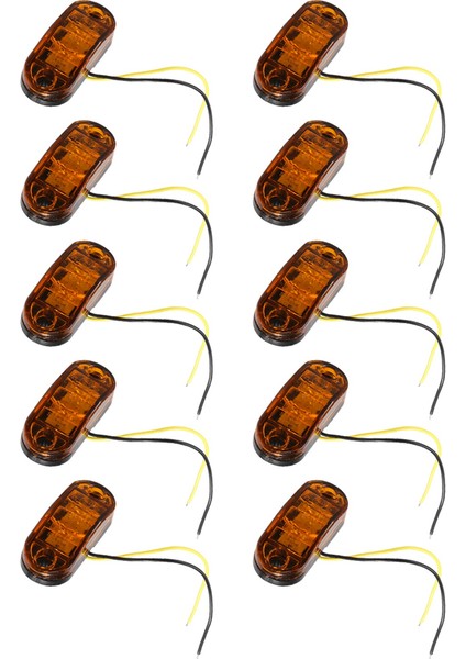 10PCS Amber 2 LED Işık Oval Boşluk Trailer Araba Kamyonu Yan Işaretçi Kuyruk Lambası (Yurt Dışından) fiyatları