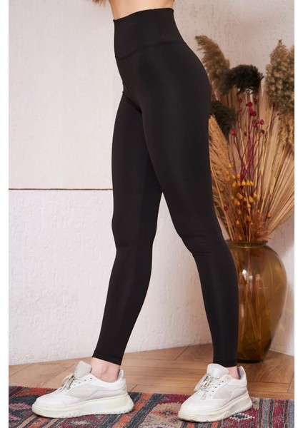 Vogsing Kadın Siyah Dalgıç Toparlayıcı Yüksek Bel Tayt Yüksek Kalite Sporcu 186