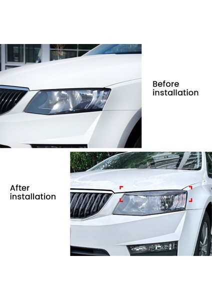 Araba Ön Far Kapağı Kafa Işık Lambası Göz Kapağı Kaş Trim Abs Skoda Octavia Mk3 2015-2017 Karbon Fiber (Yurt Dışından) fırsatları