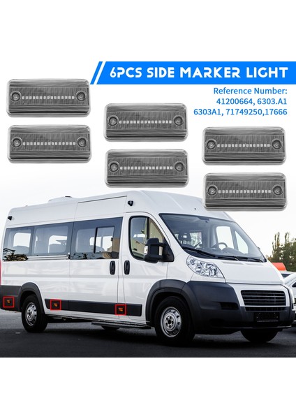 Iveco Fiat Ducato Citroen Relay Peugeot Boxer Renault Volvo Adamı Için Statik Parlak Kristal LED Sinyal Yan Işaretçi Işığı (Yurt Dışından) fırsatları