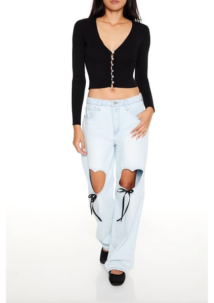 Crop Düğmeli Hırka fırsatları