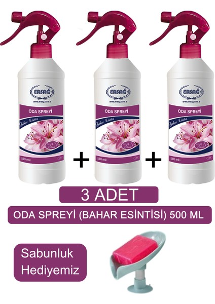 Oda Parfümü ( 3 Adet x Bahar Esintisi ) 500 ml - Sabunluk Hediyemiz 136-007