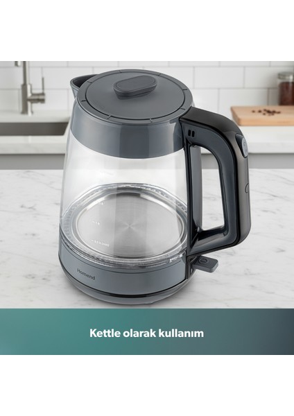 Infinity XL 1764H Cam Çay Makinesi Antrasit Siyah