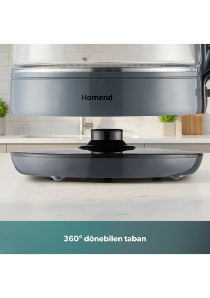 Infinity XL 1764H Cam Çay Makinesi Antrasit Siyah