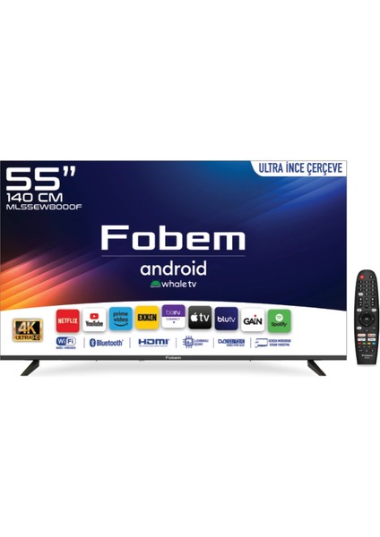 ML55EW8000F 55’’ 140 Ekran Uydu Alıcılı 4K Ultra HD Whale OS Smart TV