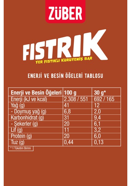 Fıstrık Yer Fıstıklı Kuruyemiş Bar 30G x 6 Adet fiyatları