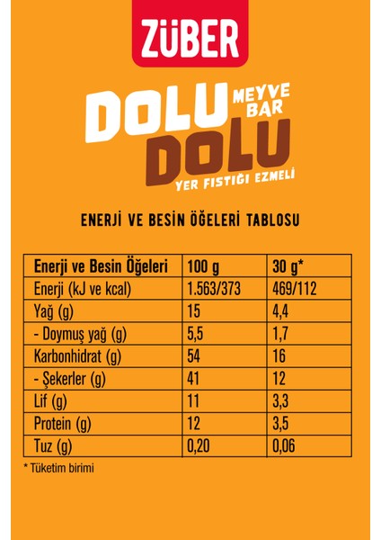 Dolu Dolu Meyve Bar Deneme Paketi 30gr x 12 Adet fiyatları