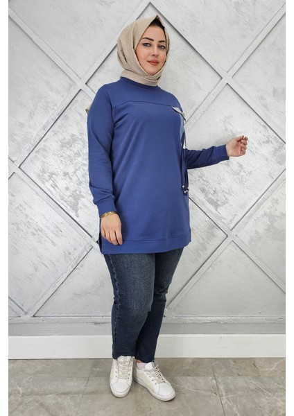 Kadın Kombin ve Bağcık Detaylı Tesettür Tunik