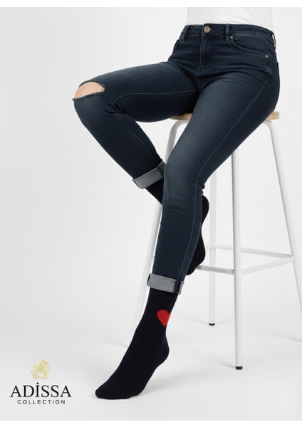 6'lı Kadın Kalpli Çorap Seti | Yıkanmış Parfümlü, Kışlık Havlu Termal, Sevimli Desenli Çorap