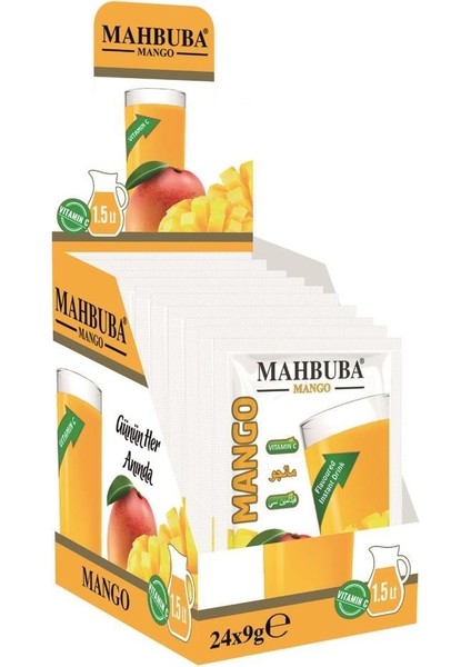 Mango Aromalı Soğuk Toz İçecek 24x9gr Vitamin C İçeren Ferahlatıcı Lezzet