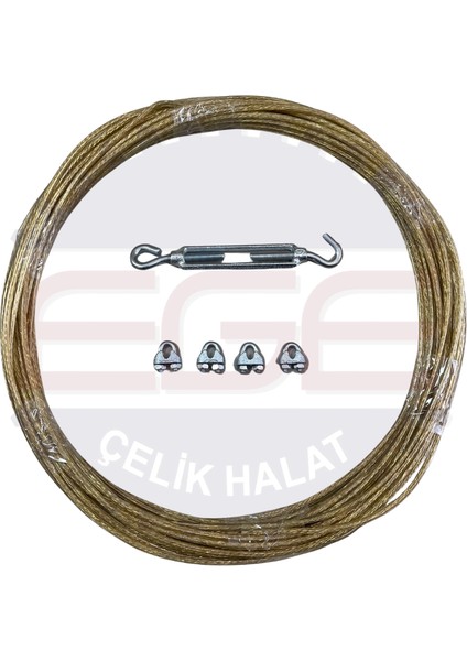 Çelik Çamaşır Ipi Teli Seti Çamaşır Kurutmalık Pvc Kaplamalı