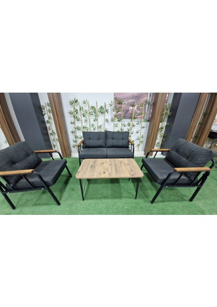 Erciyes Bahçe Mobilya Takımı Metal Kanepe Koltuk Takımı - 2+1+1 + Sehpa fiyatları