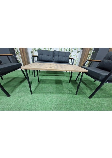 Erciyes Bahçe Mobilya Takımı Metal Kanepe Koltuk Takımı - 2+1+1 + Sehpa indirimleri