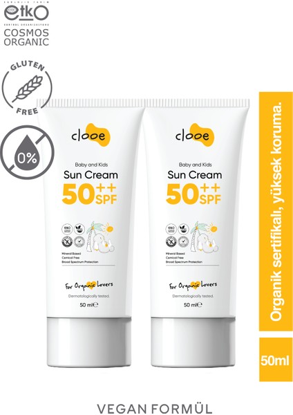 2’Li Set SPF 50 Güneş Kremi | Organik & Hipoalerjenik – Bebek Ve Hassas Ciltler İçin – 50 ml x 2 modelleri