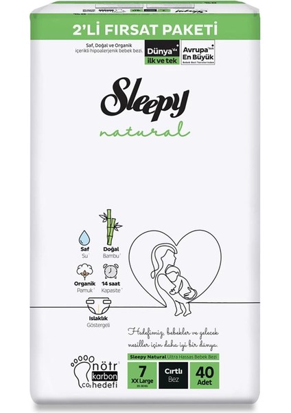 Bfs Natural Bebek Bezi 2'li Fırsat Paketi 7 Beden 40 Adet