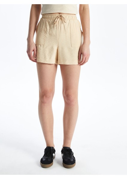 Yeni Sezon Kadın Beli Lastikli Düz Şort modelleri