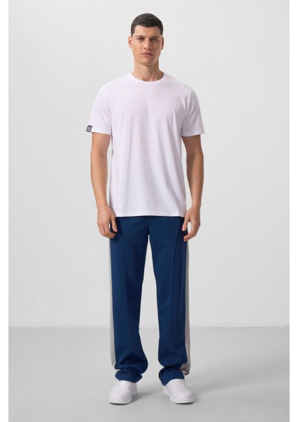 Beyaz Erkek Basic Kısa Kol Standart Kalıp O Yaka T-shirt - 87911