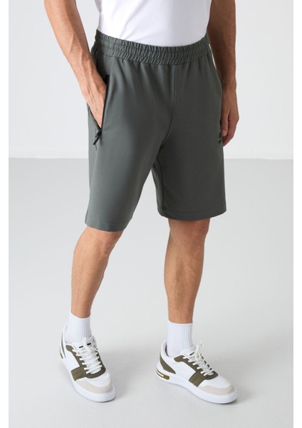 Çağla Gizli Fermuar Arka Cepli Bağcıklı Standart Kalıp Erkek Şort - 81136