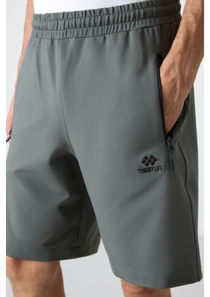 Çağla Gizli Fermuar Arka Cepli Bağcıklı Standart Kalıp Erkek Şort - 81136