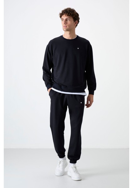 Lacivert Casual O Yaka Jogger Erkek Oversize Eşofman Takımı - 85120