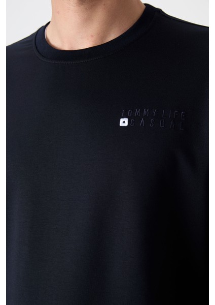 Lacivert Casual O Yaka Jogger Erkek Oversize Eşofman Takımı - 85120