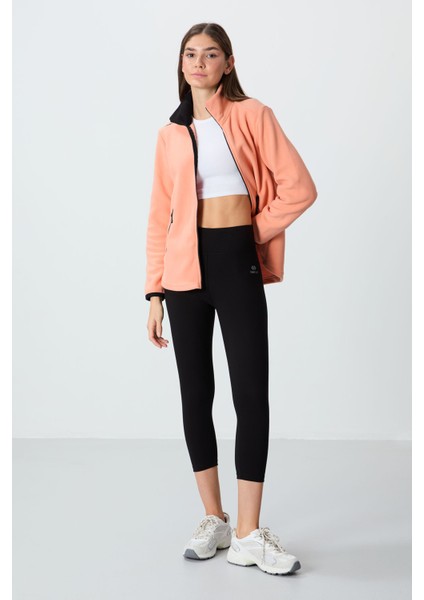 Siyah Yüksek Bel Slim Fit Dar Paça Kadın Kapri Tayt - 93097