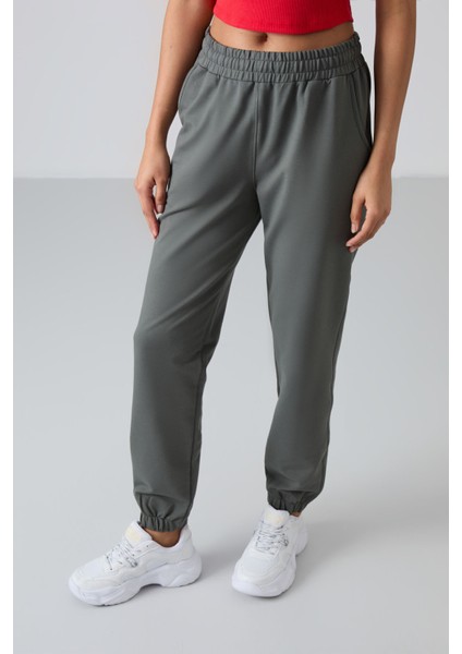 Çağla Cepli Yüksek Bel Rahat Form Lastik Paça Kadın Eşofman Alt - 94583