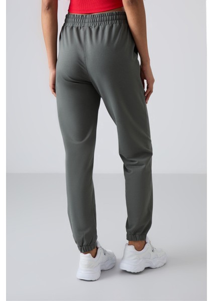 Çağla Cepli Yüksek Bel Rahat Form Lastik Paça Kadın Eşofman Alt - 94583