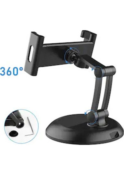 Masa Üstü 360 Derece Ayarlanabilir Tablet Tutucu Telefon Standı 6.3’’- 11 Inç’’ Masaüstü Tablet