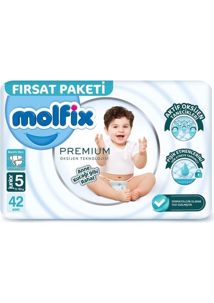 Bfs Molfix Premium Bebek Bezi Fırsat Paketi 5 Beden 11-18 kg 42 Adet