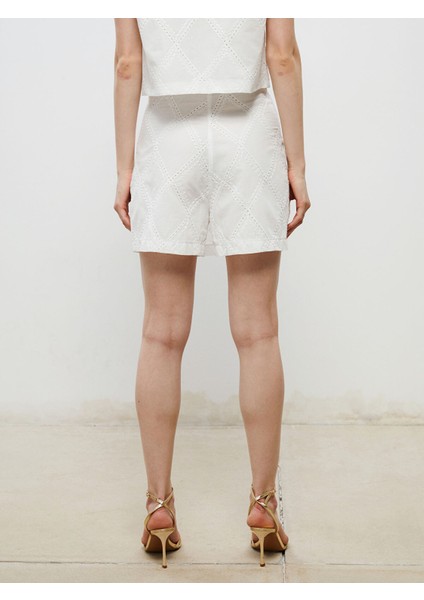 Yeni Sezon Beli Fermuarlı Ajurlu Brode Kadın Şort Etek fırsatları