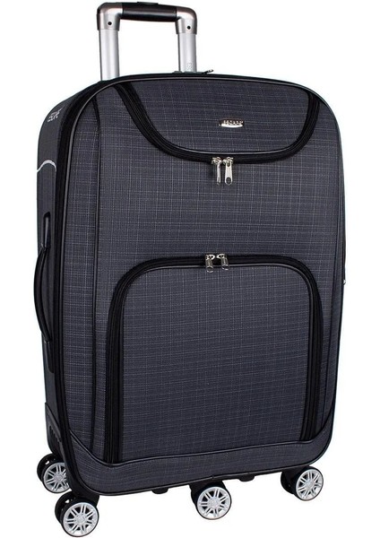 082-26 Havlu Kumaş Körüklü 5 Teker Orta Boy Valiz