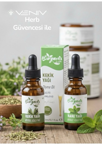 %100 Doğal Nane & Kekik Yağı 20 ml x 2 Adet