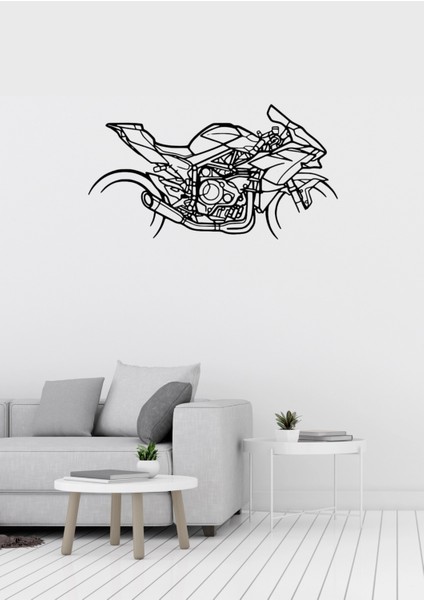 Kawasaki Ninja H2R Motosiklet Desenli Dekoratif Metal Duvar Süsü