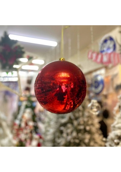 25CM Kırmızı Yılbaşı Çam Ağacı Topu 1 Adet Parlak Çam Ağacı Süsü modelleri