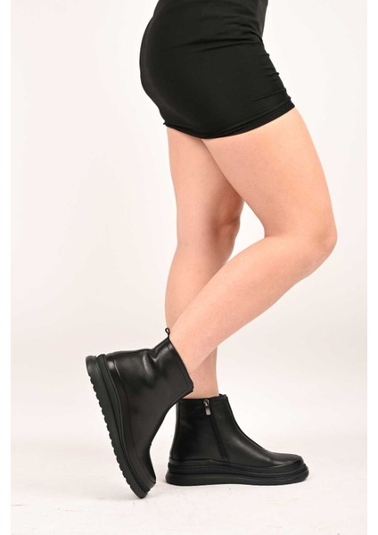 Bağcıksız Fermuarlı Termo Taban Hakiki Deri Comfort Bot 336-01240 Kadın Bot