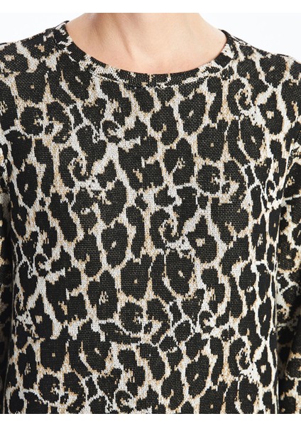 Yeni Sezon Bisiklet Yaka Leopar Desenli Kadın Tunik modelleri