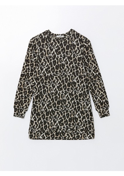 Yeni Sezon Bisiklet Yaka Leopar Desenli Kadın Tunik indirimleri