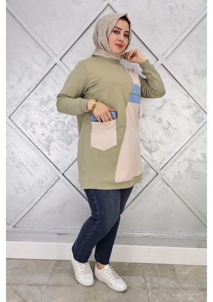 Kadın Kombinli Taş ve Fermuar Detaylı Tesettür Tunik fiyatları