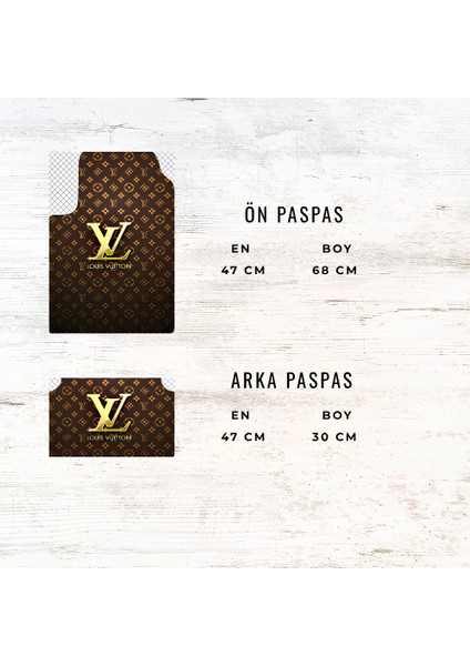 Louis Vuittondesenli Araba Paspası – 4’lü Set fırsatları