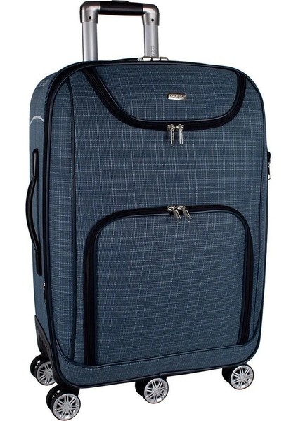 082-26 Havlu Kumaş Körüklü 5 Teker Büyük Boy Valiz