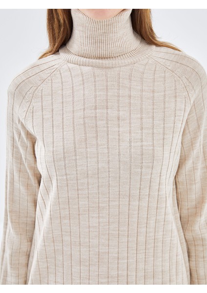 Yeni Sezon Balıkçı Yaka Düz Uzun Kollu Kadın Triko Tunik modelleri