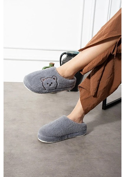 Ayıcık Nakışlı Kadın Yumuşak Peluş Içi Tüylü Çeyiz Bohça Gelin Ev Terliği fiyatları