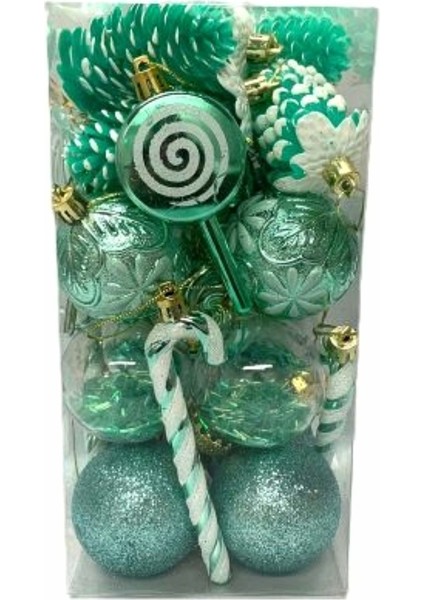 17'li Karışık Lüks Yılbaşı Çam Ağacı Süsü Yeşil Noel Şeker Kamışı Süsü modelleri