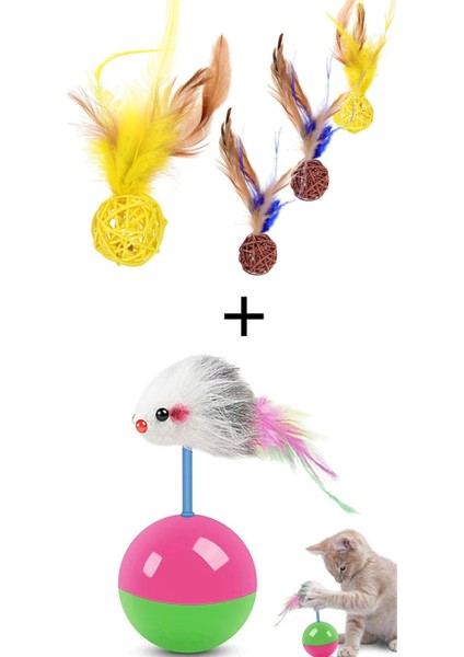 8'li Kedi Oyun Seti-Oyun Topları ,oltası ,lazeri ,kaşınma Tarağı ,kurmalı Fare,3 Katlı Oyuncak modelleri