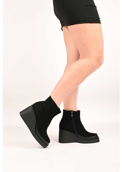 Bağcıksız Fermuarlı Termo Taban Hakiki Deri Dolgu Topuk Bot 336-01196 Kadın Bot